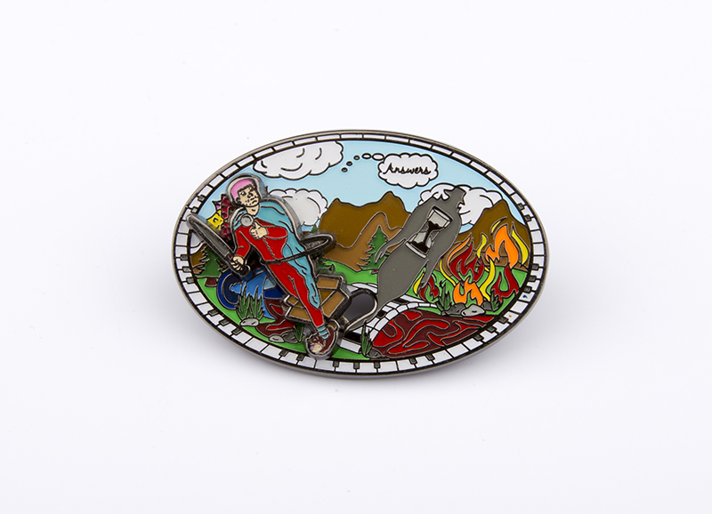Zinc alloy material combination badge