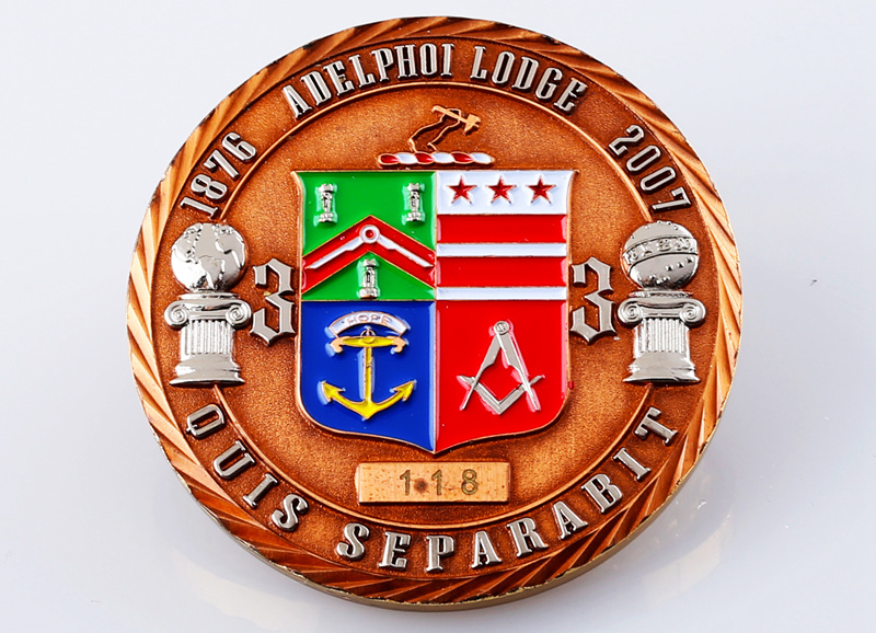 Three color plating layers