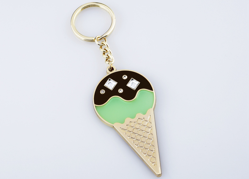 Diamond keychain with transparent paint